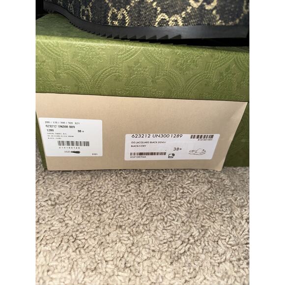 Gucci GG Supreme Black Denim platform slides size 38.5
Worn ONE TIME - Picture 5 of 7